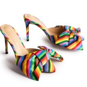 PNK ELEPHANT RAINBOW BOW MULES